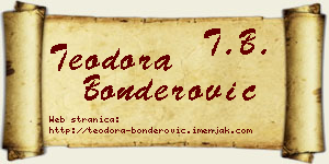 Teodora Bonderović vizit kartica